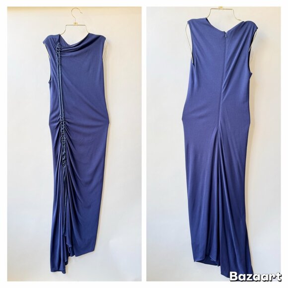 Sies Marjan Drapiertes Midi Dress in Blue Women’s Size 4 - Picture 3 of 8